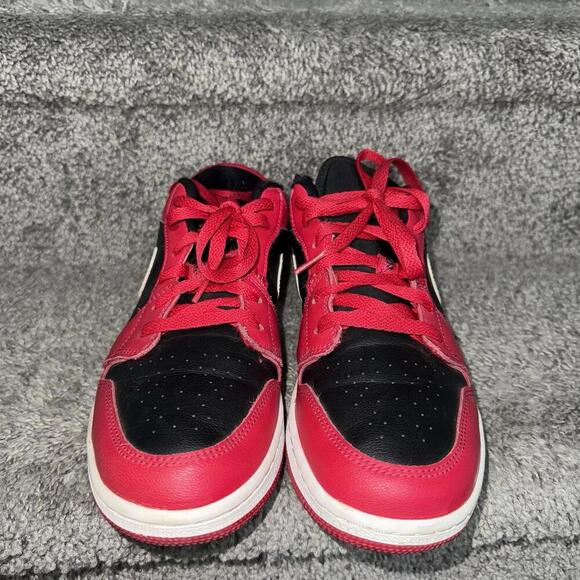 Nike Air Jordan 1 Low Black Red Very Berry 315115-112 7Y M7W8.5 Retro Basketball - Picture 6 of 9